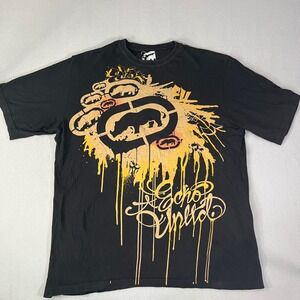 Vintage Y2K Ecko Unltd Mens Black Rhino Graphic T Shirt 2XL Streetwear